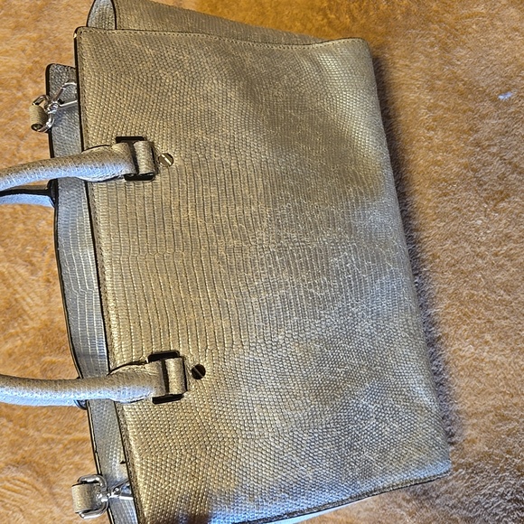 Michael Kors Grey Silver Detachablr Crossbody Strap Satchel - Picture 6 of 11